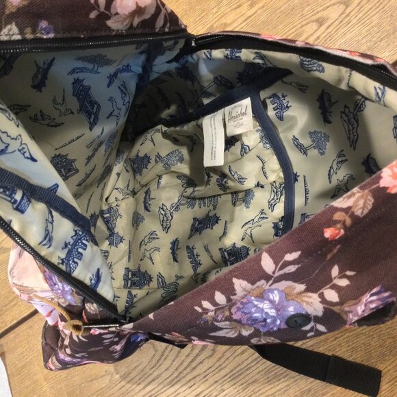 Black Floral/Pink Floral Heritage Mid-Volume Backpack - Picture 8 of 12